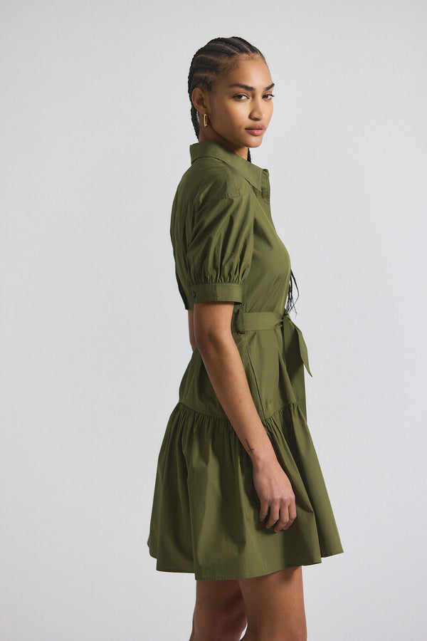 Derek Lam Luma A-Line Shirt Dress Hunter