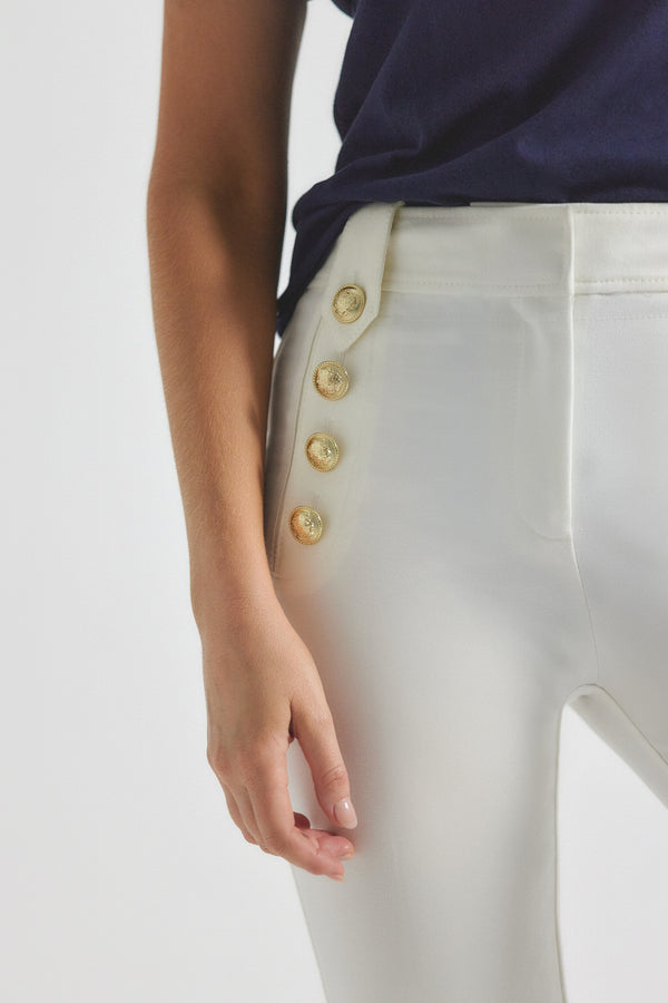 Derek Lam Robertson Crop Flare Trousers Soft White