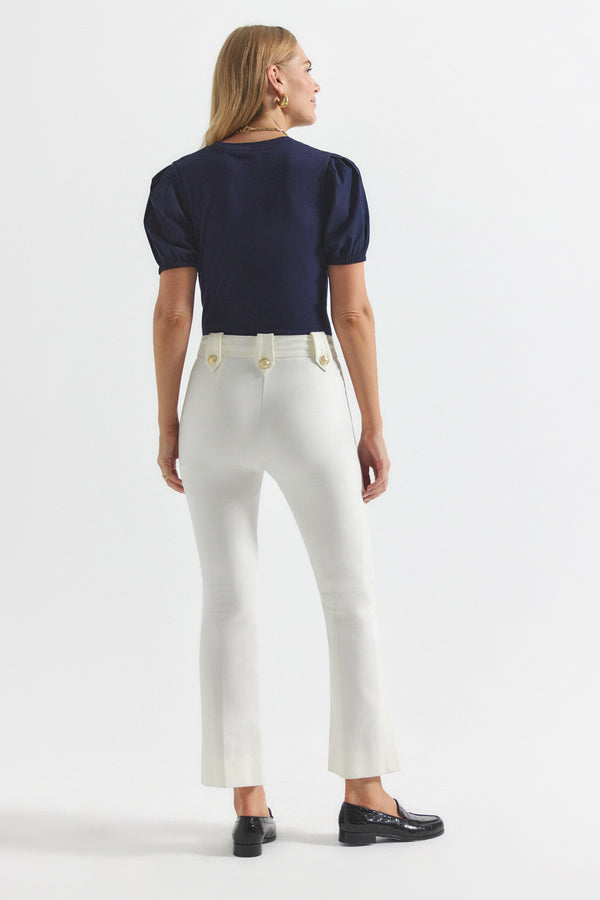 Derek Lam Robertson Crop Flare Trousers Soft White