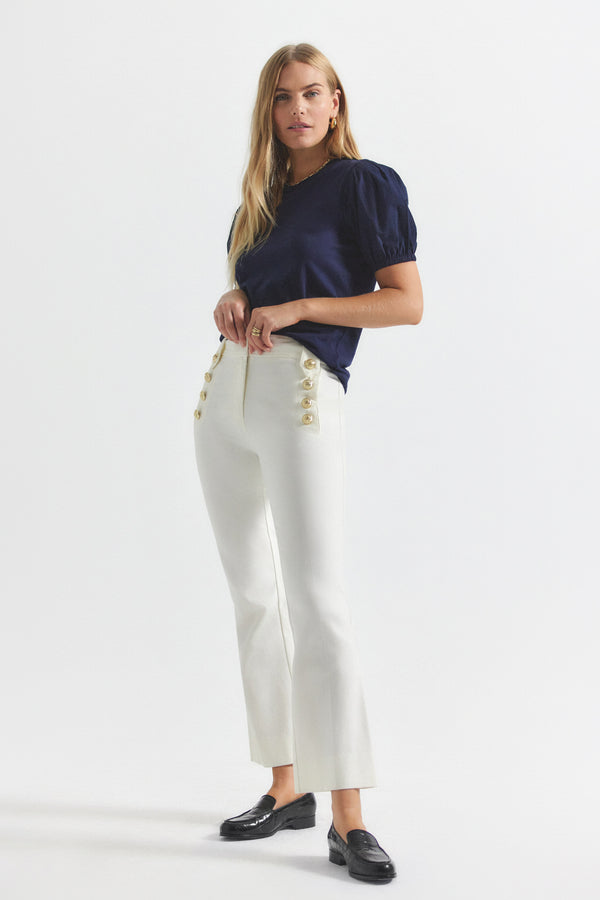 derek lam Robertson Crop Flare Trousers Soft White