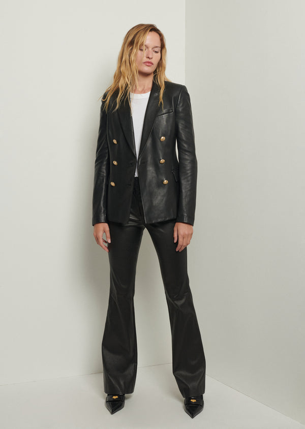 Derek Lam Robertson Flare Trousers Black Leather