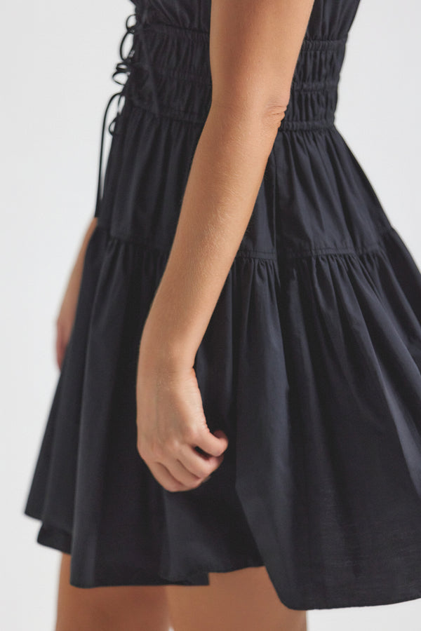 Derek Lam Tora V-Neck Dress Black