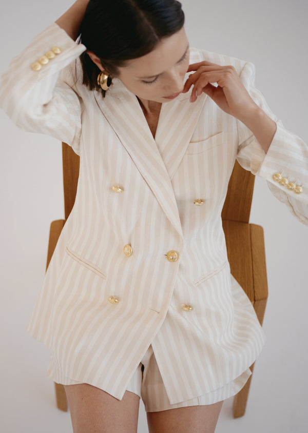 Derek Lam Walter Double Breasted Jacket Sand-White
