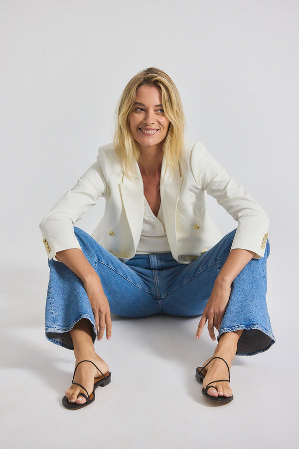 Derek Lam Walter Double Breasted Jacket Soft White