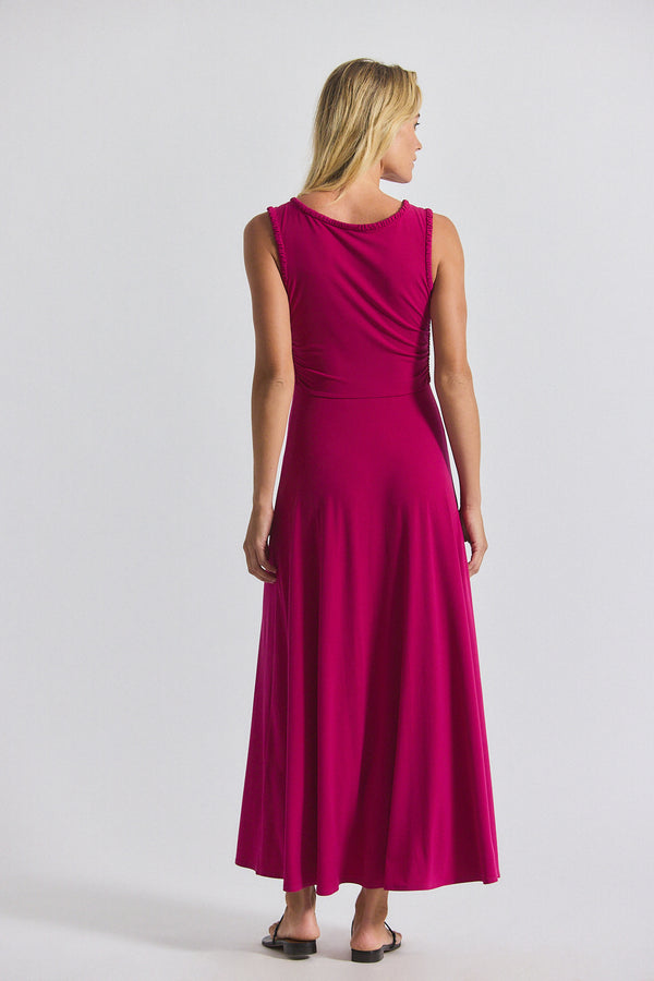 Derek Lam Misha Matte Jersey Ruched Dress Raspberry
