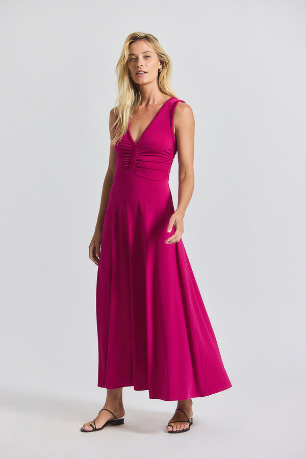 derek lam Misha Matte Jersey Ruched Dress Raspberry