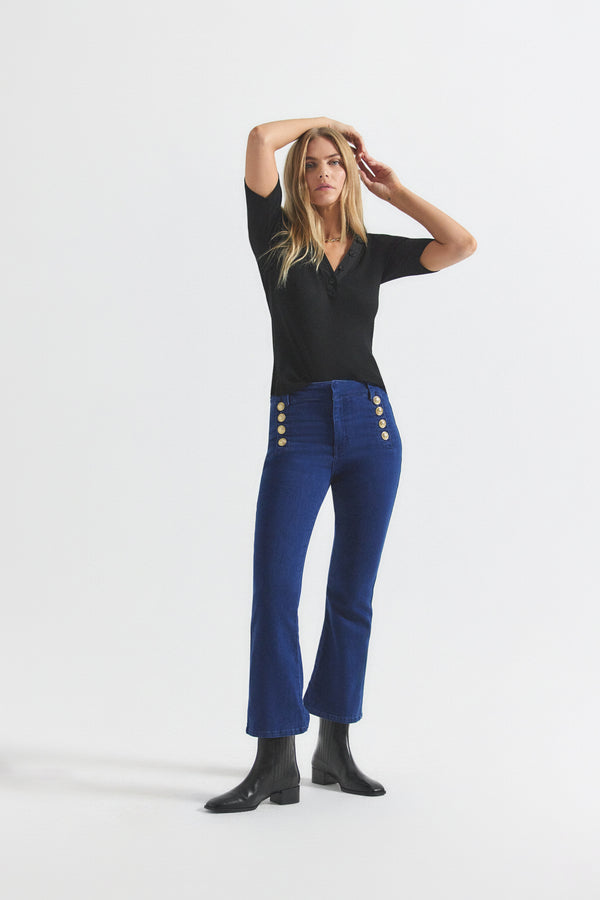 Derek Lam Robertson Crop Flare Jeans Lexington Dark