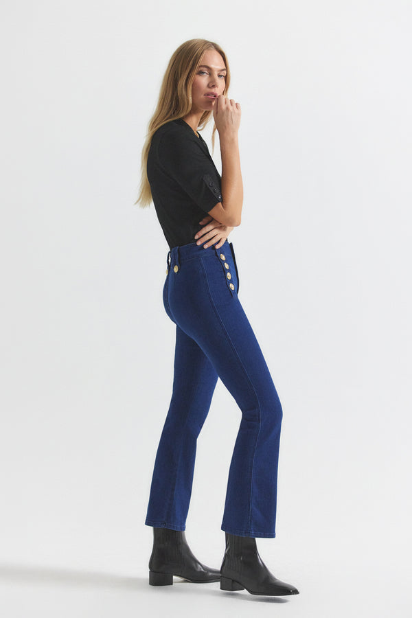 Derek Lam Robertson Crop Flare Jeans Lexington Dark