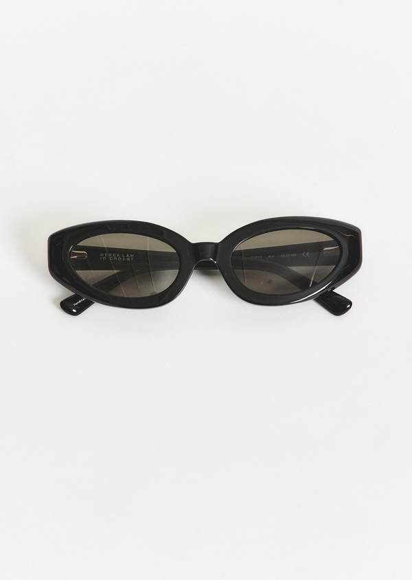 Derek Lam Vesper Narrow Cat Eye Sunglasses Black-Grey