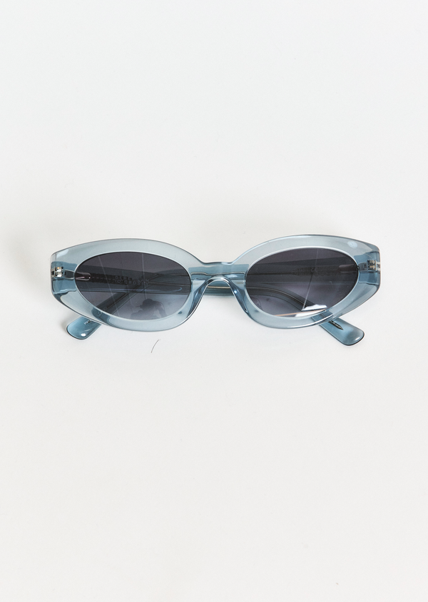 Derek Lam Vesper Narrow Cat Eye Sunglasses Jade Crystal-Grey Gradient