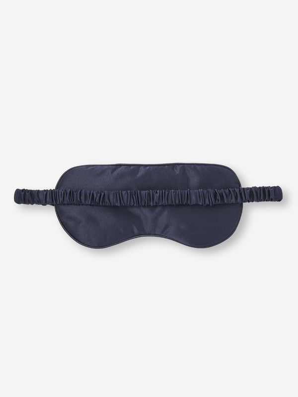 derek rose Eye Mask Bailey Silk Satin Navy Navy