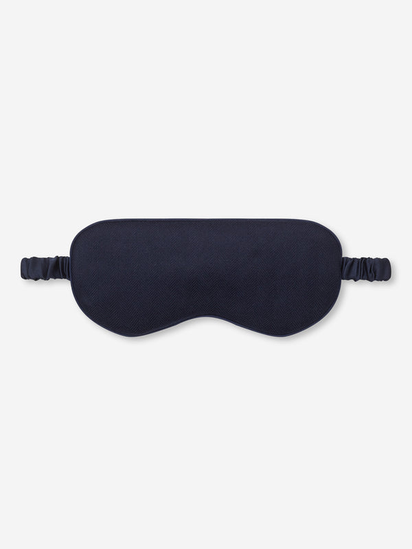 derek rose Eye Mask Duke Cashmere Navy Navy