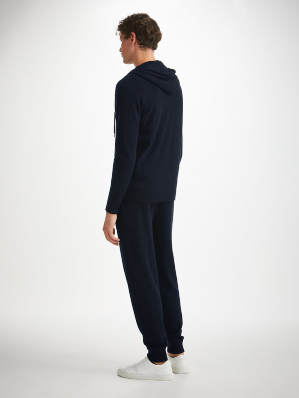 Derek Rose Men's Hoodie Finley Cashmere Navy Navy