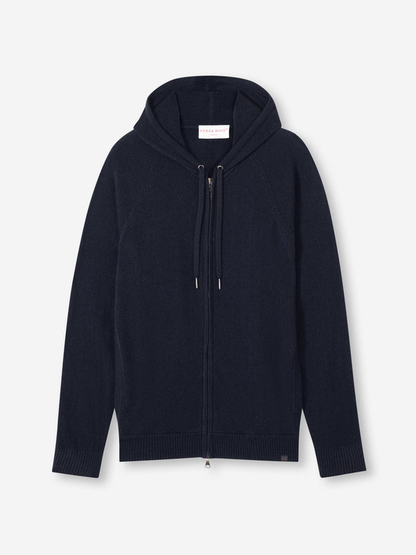 derek rose Men's Hoodie Finley Cashmere Navy Navy