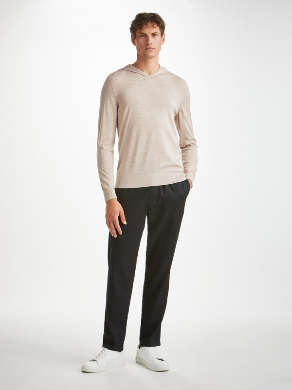 Derek Rose Men's Hoodie Orson Merino Wool Oat Oat