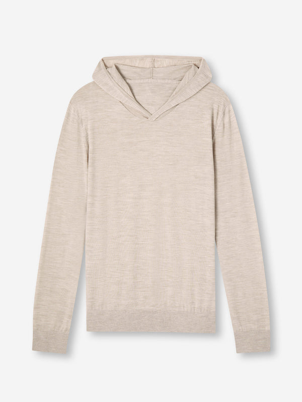 derek rose Men's Hoodie Orson Merino Wool Oat Oat