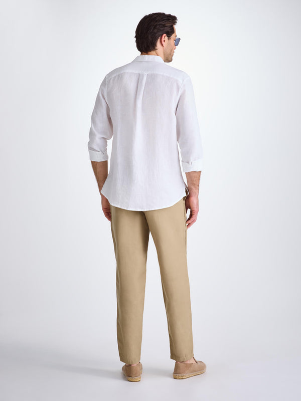 Derek Rose Men's Pants Sydney Linen Camel Camel