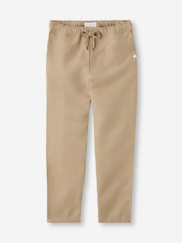 derek rose Men's Pants Sydney Linen Camel Camel