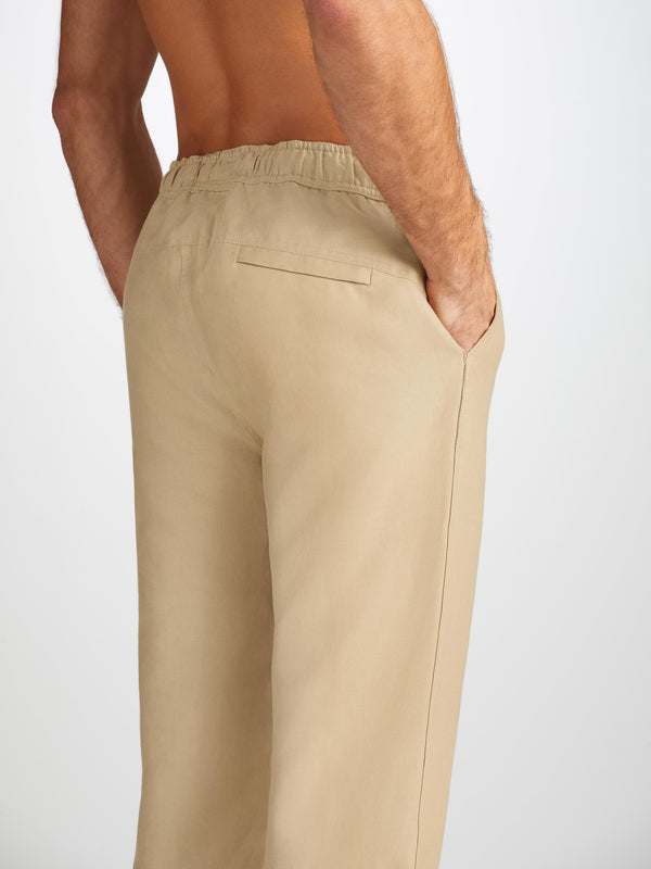 Derek Rose Men's Pants Sydney Linen Sand Sand