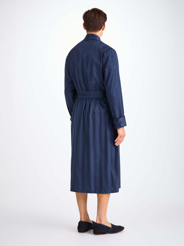 Derek Rose Men’s Robe Lingfield Cotton Navy Navy
