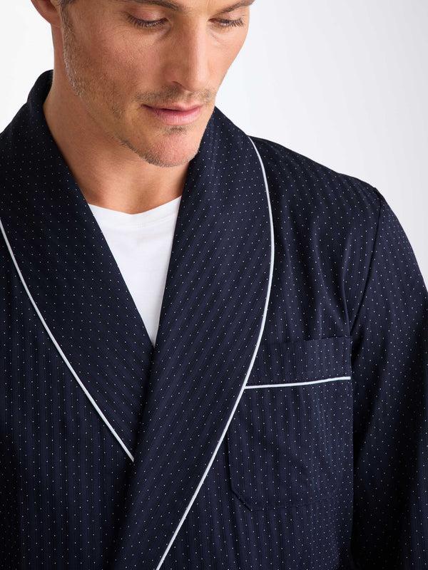 Derek Rose Men's Robe Royal 40 Cotton Navy Navy