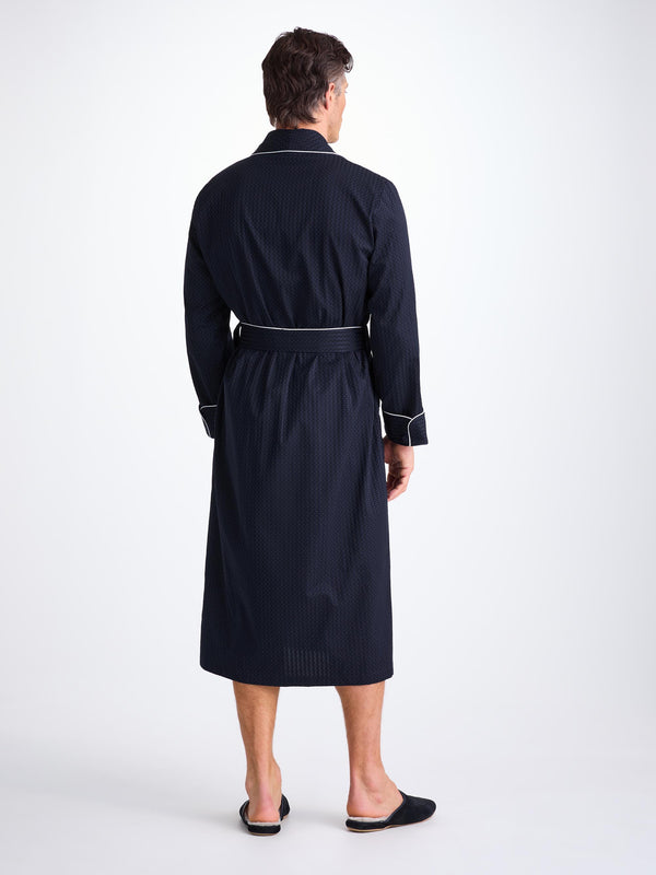 Derek Rose Men's Robe Royal 40 Cotton Navy Navy