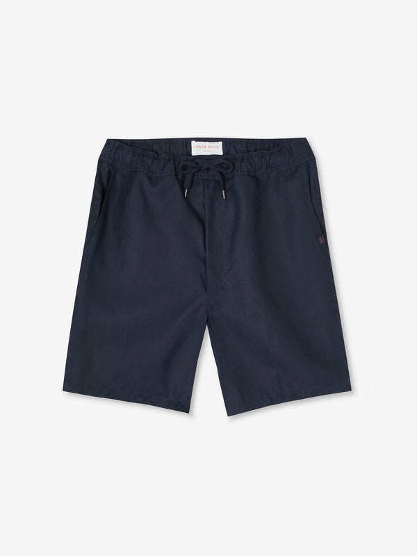 derek rose Men's Shorts Sydney 2 Linen Navy Navy