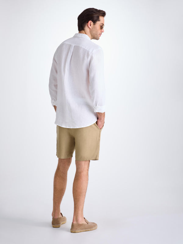 Derek Rose Men's Shorts Sydney Linen Camel Camel