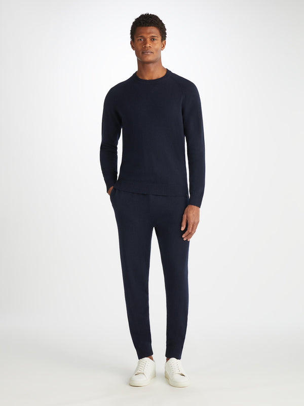 Derek Rose Men's Sweater Finley Cashmere Navy Navy