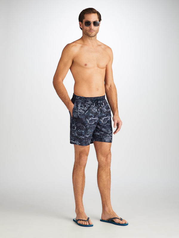 Derek Rose Men's Swim Shorts Maui 66 Navy Navy