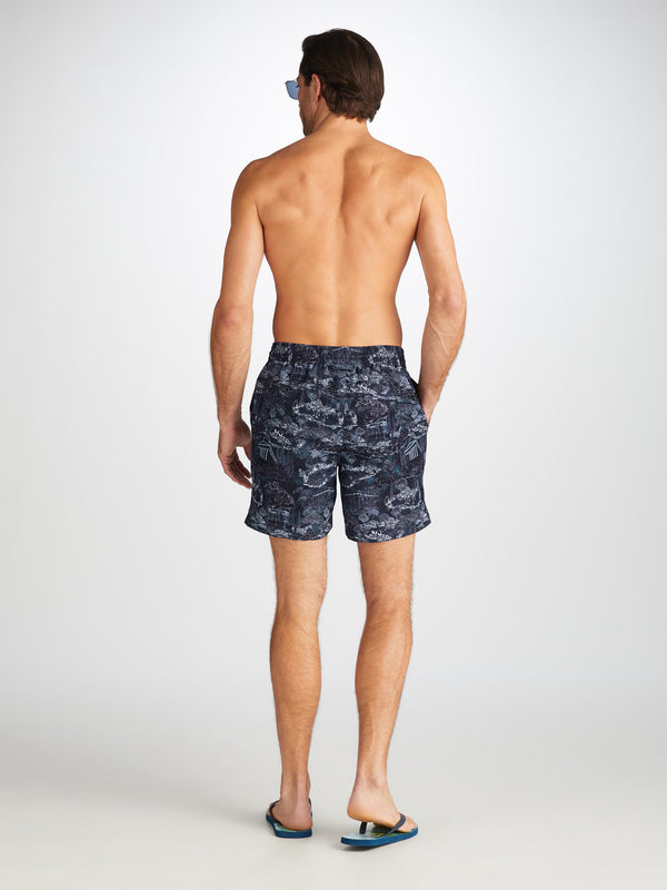 Derek Rose Men's Swim Shorts Maui 66 Navy Navy
