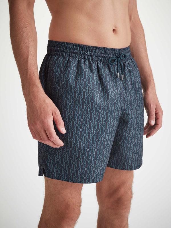 Derek Rose Men's Swim Shorts Navy Rope Print Navy