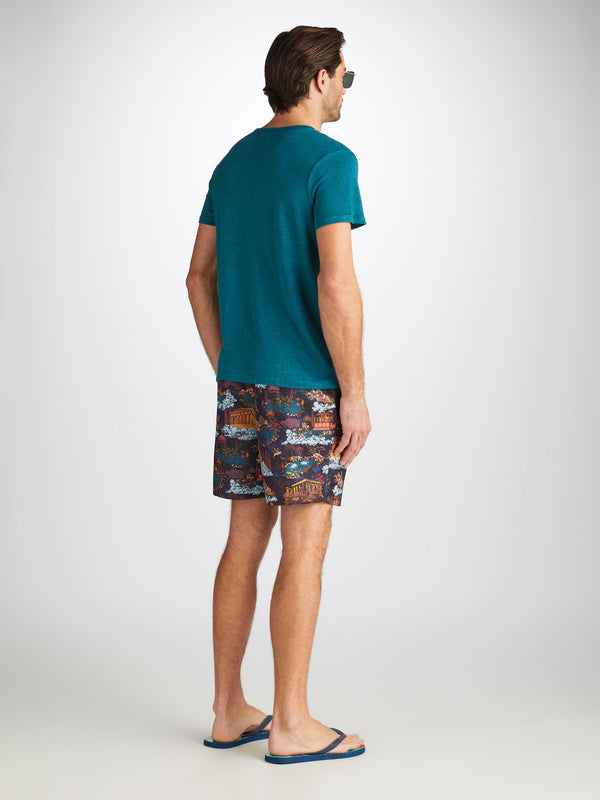 Derek Rose Men's T-Shirt Jordan Linen Teal Teal