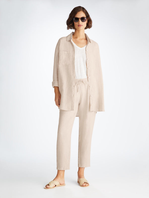 derek rose Women's Pants Vienna Linen Sand Sand