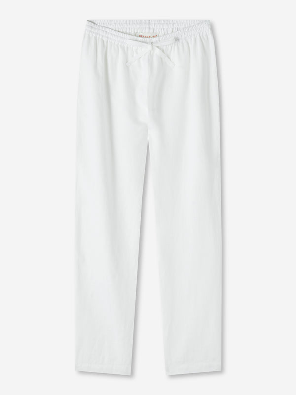 Derek Rose Women's Pants Vienna Linen White White