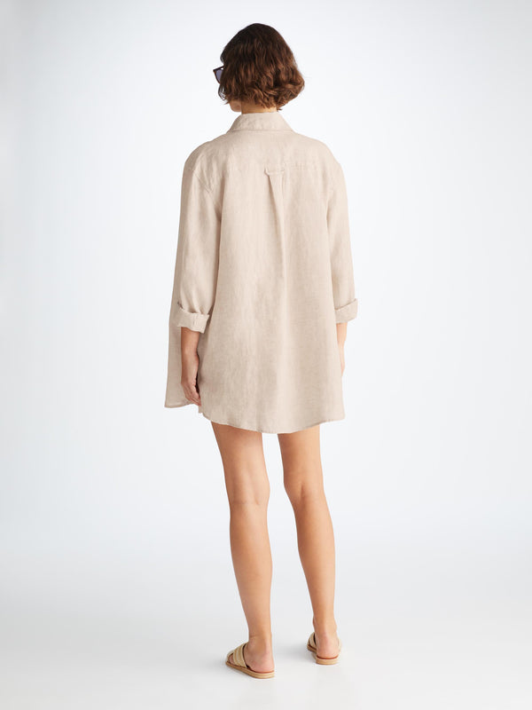 Derek Rose Women's Shirt Sicily Linen Sand Sand