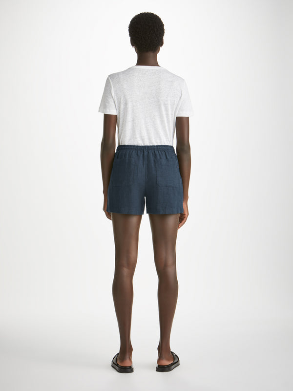 Derek Rose Women's Shorts Vienna Linen Navy Navy