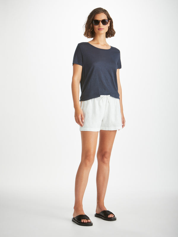 Derek Rose Women's Shorts Vienna Linen White White