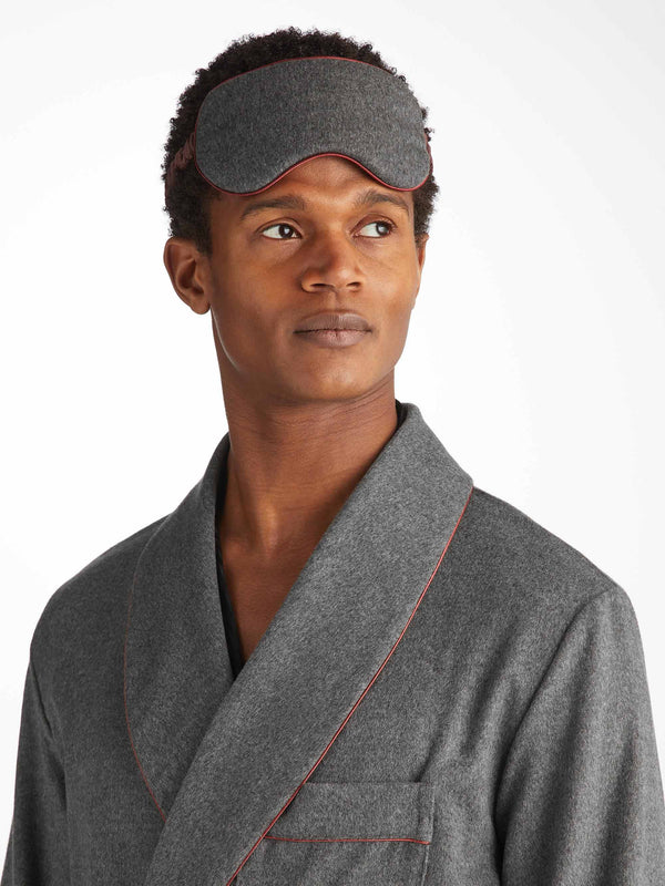 Derek Rose Eye Mask Duke Cashmere Charcoal Charcoal