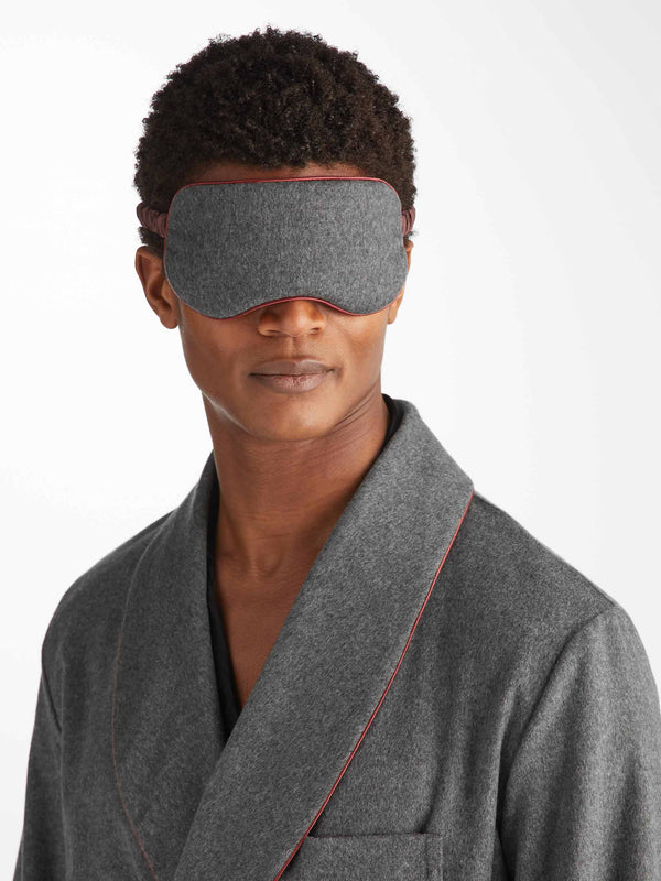 Derek Rose Eye Mask Duke Cashmere Charcoal Charcoal