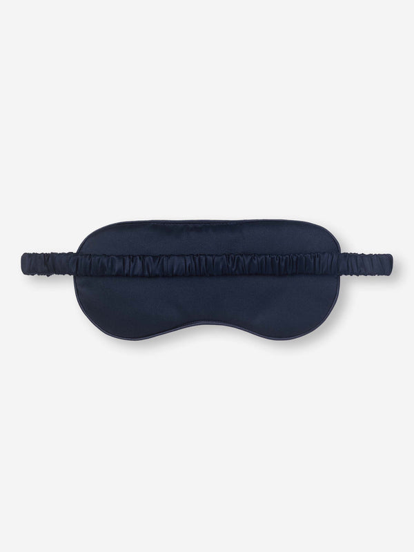 Derek Rose Eye Mask Silk Jacquard Navy Jungle Paisley Pattern Navy