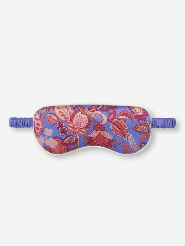 derek rose Eye Mask Silk Satin Amethyst Jungle Paisley Pattern Amethyst