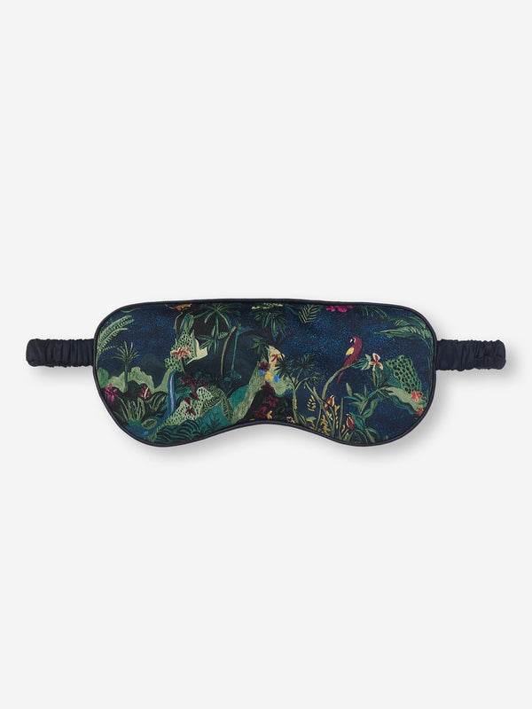 derek rose Eye Mask Silk Satin Multi Midnight Jungle Print Multi