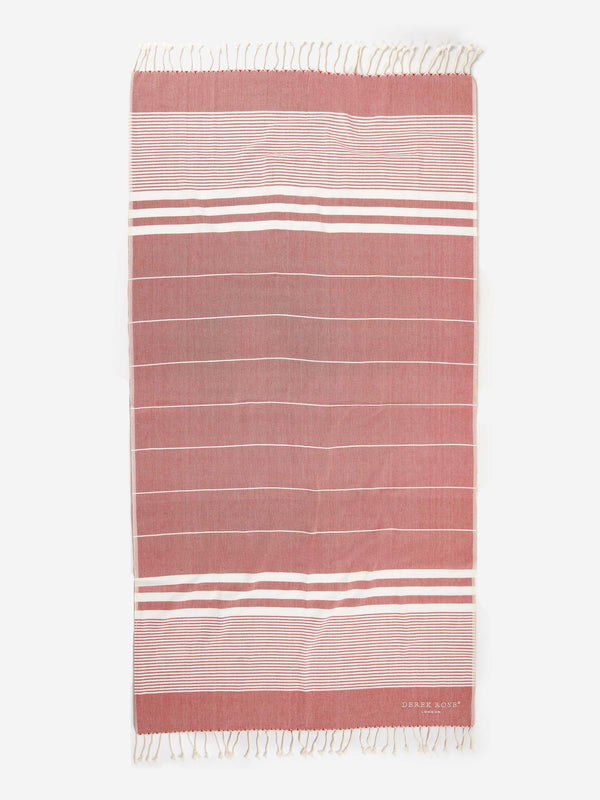 Derek Rose Hammam Towel Karinna Pure Cotton Red Red