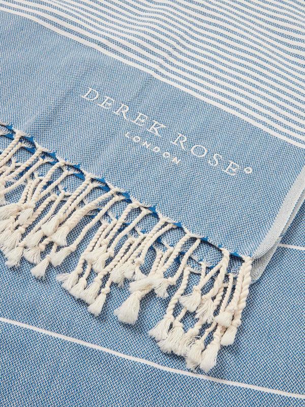 Derek Rose Hammam Towel Karinna Pure Cotton Royal Mid Blue