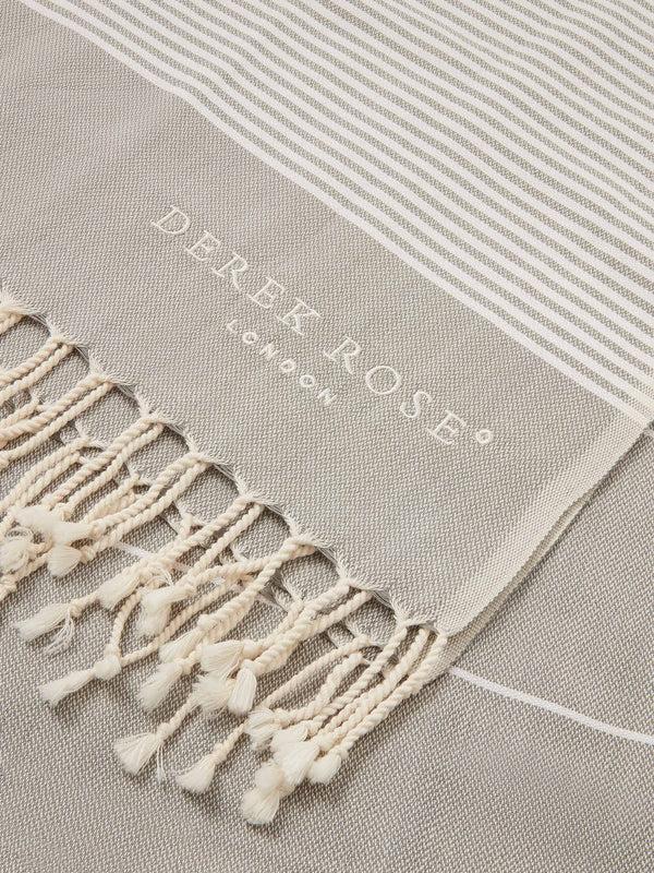Derek Rose Hammam Towel Karrina Pure Cotton Silver Silver