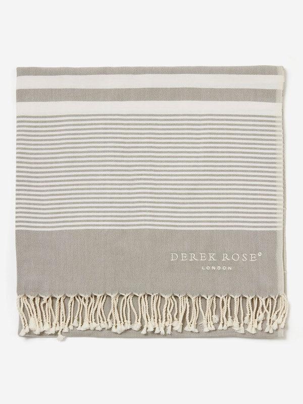 derek rose Hammam Towel Karrina Pure Cotton Silver Silver