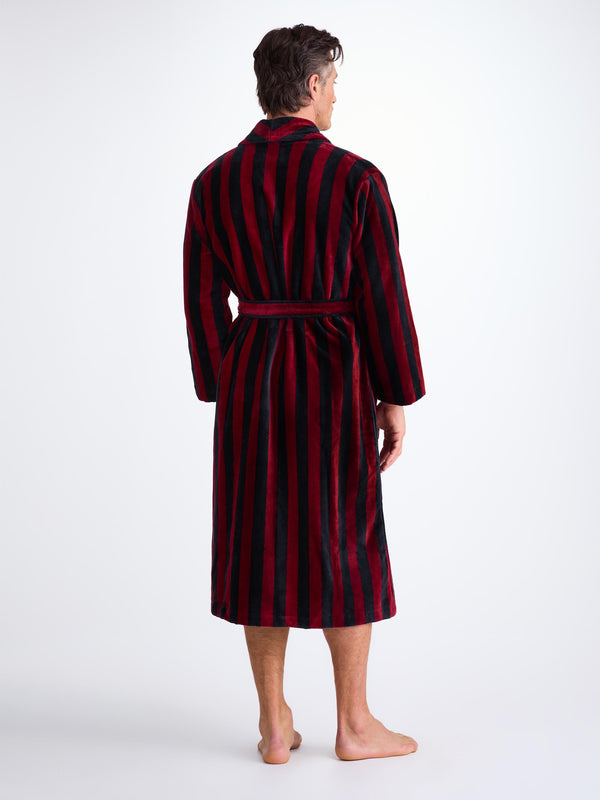 Derek Rose Men's Bathrobe Aston Terry Cotton Red Red
