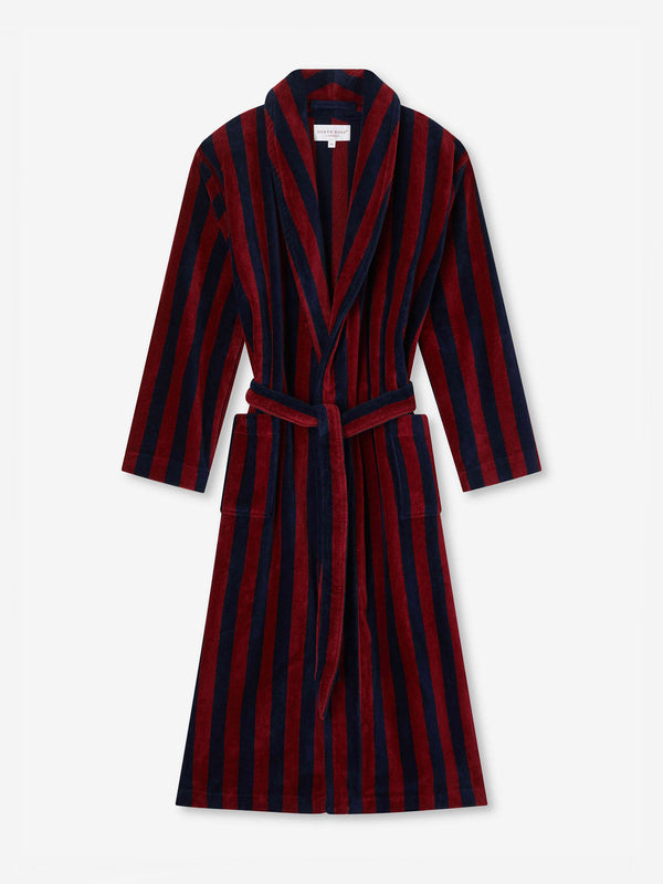 derek rose Men's Bathrobe Aston Terry Cotton Red Red derek rose Men's Bathrobe Aston Terry Cotton Red Red