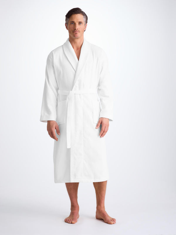Derek Rose Men's Bathrobe Triton 10 Terry Cotton White White